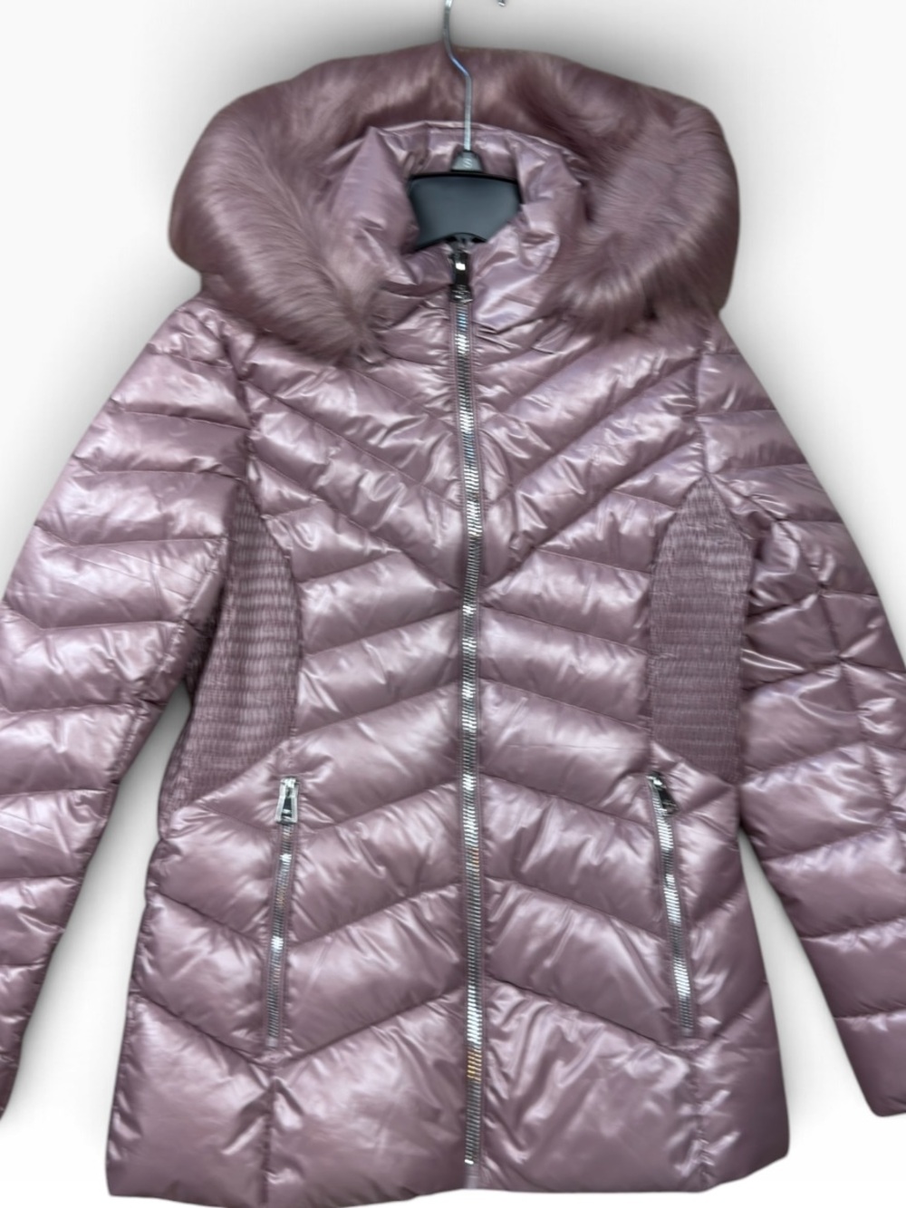 KENNETH COLE FAUX FUR HOODED PUFFER JACKET - NWT!